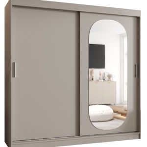 Szafa przesuwna z lustrem Garderoba ROYAL 200 kaszmir 550099