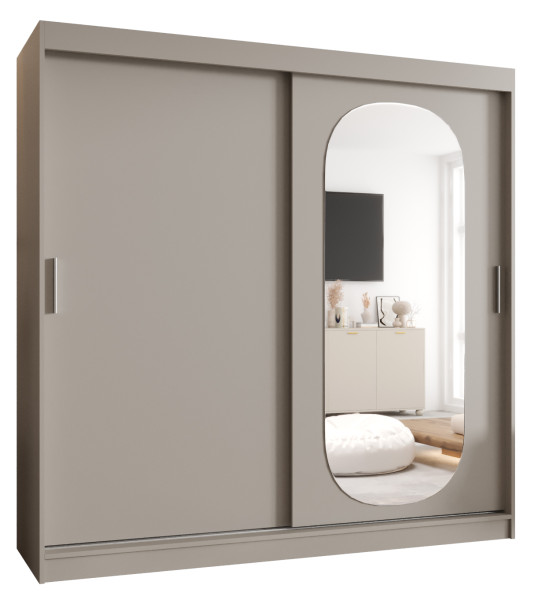 Szafa przesuwna z lustrem Garderoba ROYAL 200 kaszmir 550099