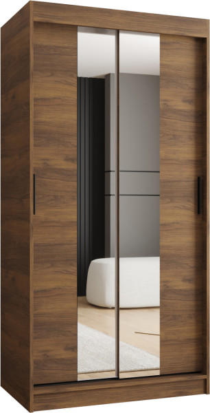 Szafa przesuwna z lustrem Garderoba RUBINO T1 100 orzech warmia 1029883
