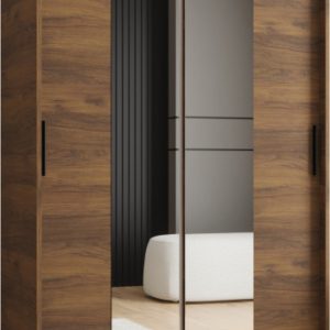 Szafa przesuwna z lustrem Garderoba RUBINO T1 120 orzech warmia 1029858