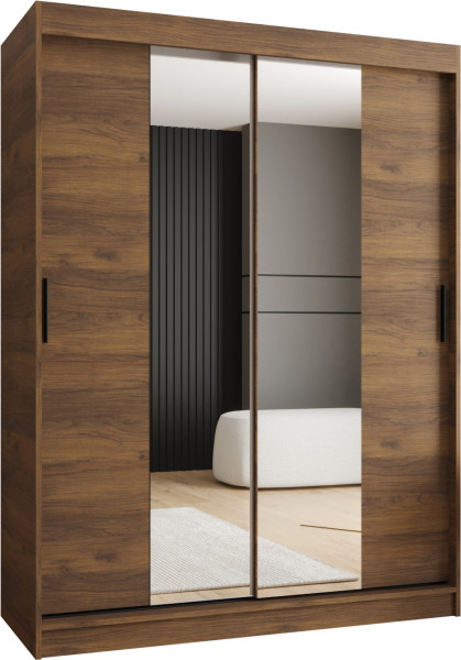 Szafa przesuwna z lustrem Garderoba RUBINO T1 150 orzech warmia 1029861