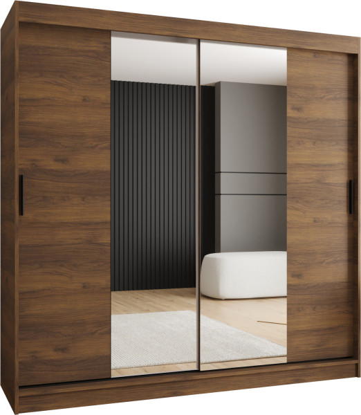 Szafa przesuwna z lustrem Garderoba RUBINO T1 200 orzech warmia 1029868