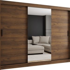 Szafa przesuwna z lustrem Garderoba RUBINO T1 250 orzech warmia 1029842 Szafa przesuwna z lustrem Garderoba RUBINO T1 250 orzech warmia 1029842