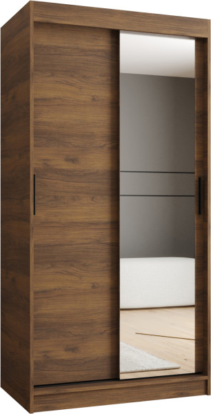 Szafa przesuwna z lustrem Garderoba RUBINO T2 100 orzech warmia 1029805