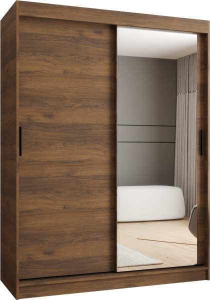 Szafa przesuwna z lustrem Garderoba RUBINO T2 150 orzech warmia 1029872