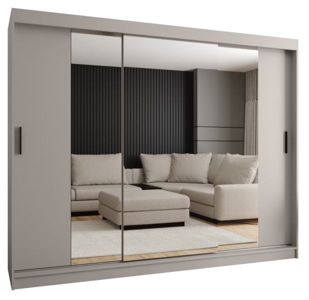 Szafa przesuwna z lustrem Garderoba RUBINO T2 250 kaszmir 685427