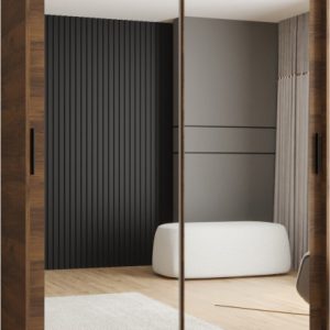 Szafa przesuwna z lustrem Garderoba RUBINO T3 150 orzech warmia 1036822 Szafa przesuwna z lustrem Garderoba RUBINO T3 150 orzech warmia 1036822
