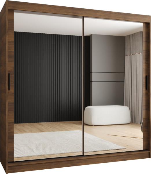 Szafa przesuwna z lustrem Garderoba RUBINO T3 200 orzech warmia 1036818