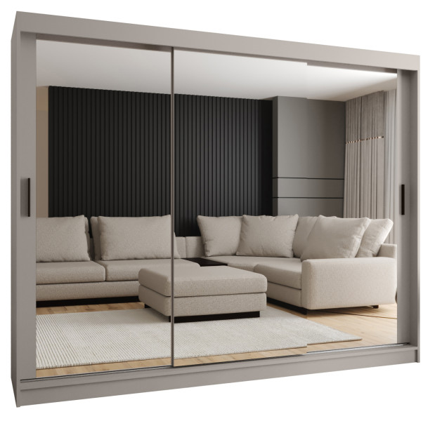 Szafa przesuwna z lustrem Garderoba RUBINO T3 250 kaszmir 685436