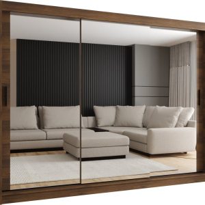 Szafa przesuwna z lustrem Garderoba RUBINO T3 250 orzech warmia 1036821 Szafa przesuwna z lustrem Garderoba RUBINO T3 250 orzech warmia 1036821