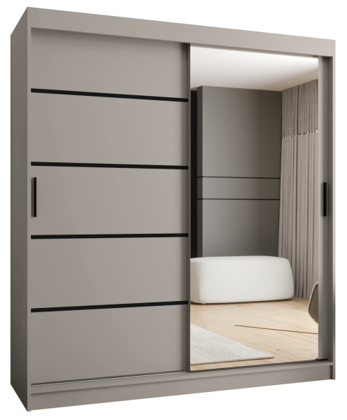 Szafa przesuwna z lustrem Garderoba RUBINO V2 180 kaszmir 685562