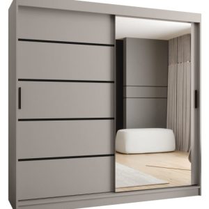 Szafa przesuwna z lustrem Garderoba RUBINO V2 200 kaszmir 685541 Szafa przesuwna z lustrem Garderoba RUBINO V2 200 kaszmir 685541