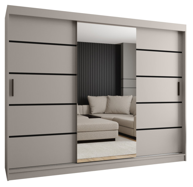 Szafa przesuwna z lustrem Garderoba RUBINO V2 250 kaszmir 685585