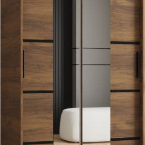 Szafa przesuwna z lustrem Garderoba RUBINO V4 100 orzech warmia 1029874 Szafa przesuwna z lustrem Garderoba RUBINO V4 100 orzech warmia 1029874