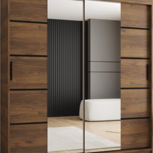 Szafa przesuwna z lustrem Garderoba RUBINO V4 180 orzech warmia 1029849 Szafa przesuwna z lustrem Garderoba RUBINO V4 180 orzech warmia 1029849