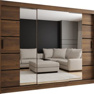 Szafa przesuwna z lustrem Garderoba RUBINO V4 250 orzech warmia 1029828 Szafa przesuwna z lustrem Garderoba RUBINO V4 250 orzech warmia 1029828