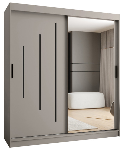 Szafa przesuwna z lustrem Garderoba RUBINO Y2 180 kaszmir 685574