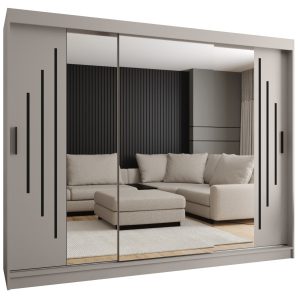 Szafa przesuwna z lustrem Garderoba RUBINO Y2 250 kaszmir 685544 Szafa przesuwna z lustrem Garderoba RUBINO Y2 250 kaszmir 685544