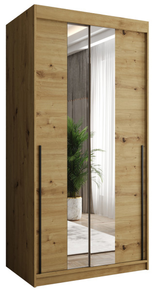 Szafa przesuwna z lustrem Garderoba SIMA T1 100 artisan + u. czarny 1078542