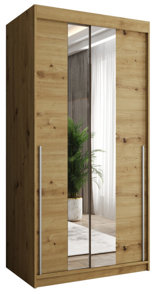 Szafa przesuwna z lustrem Garderoba SIMA T1 100 artisan + u. srebrny 1078607