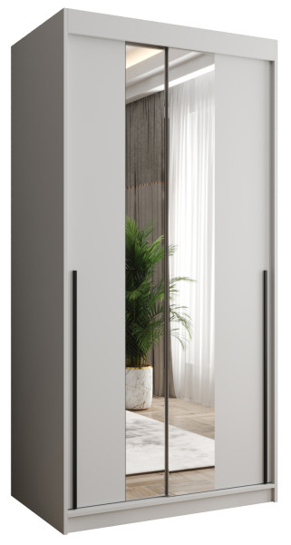 Szafa przesuwna z lustrem Garderoba SIMA T1 100 biały + u. czarny 1078596