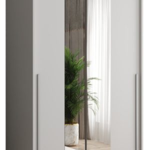 Szafa przesuwna z lustrem Garderoba SIMA T1 100 biały + u. srebrny 1078592 Szafa przesuwna z lustrem Garderoba SIMA T1 100 biały + u. srebrny 1078592