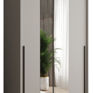 Szafa przesuwna z lustrem Garderoba SIMA T1 100 kaszmir + u. czarny 1078616 Szafa przesuwna z lustrem Garderoba SIMA T1 100 kaszmir + u. czarny 1078616