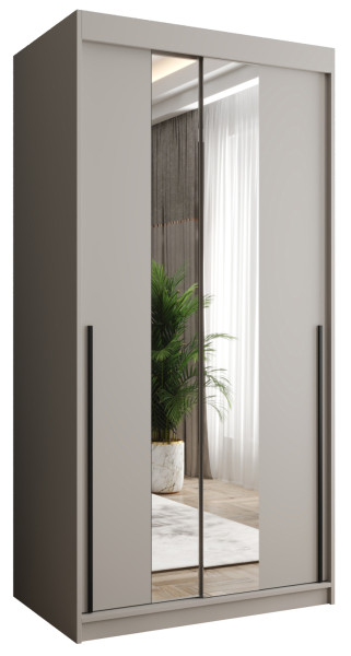 Szafa przesuwna z lustrem Garderoba SIMA T1 100 kaszmir + u. czarny 1078616