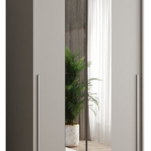 Szafa przesuwna z lustrem Garderoba SIMA T1 100 kaszmir + u. srebrny 1078540 Szafa przesuwna z lustrem Garderoba SIMA T1 100 kaszmir + u. srebrny 1078540