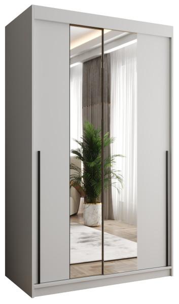 Szafa przesuwna z lustrem Garderoba SIMA T1 120 biały + u. czarny 1078559