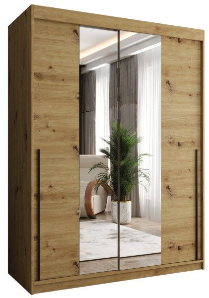 Szafa przesuwna z lustrem Garderoba SIMA T1 150 artisan + u. czarny 1078799