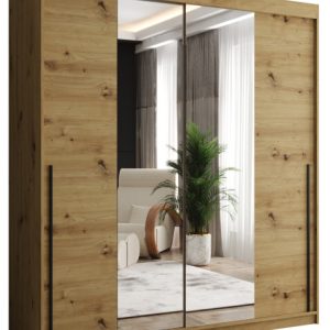 Szafa przesuwna z lustrem Garderoba SIMA T1 180 artisan + u. czarny 1078836 Szafa przesuwna z lustrem Garderoba SIMA T1 180 artisan + u. czarny 1078836