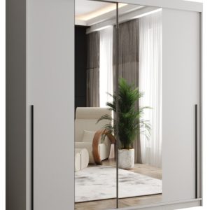 Szafa przesuwna z lustrem Garderoba SIMA T1 180 biały + u. czarny 1078810 Szafa przesuwna z lustrem Garderoba SIMA T1 180 biały + u. czarny 1078810