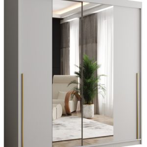 Szafa przesuwna z lustrem Garderoba SIMA T1 180 biały + u. złoty 1078826 Szafa przesuwna z lustrem Garderoba SIMA T1 180 biały + u. złoty 1078826