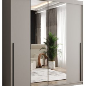 Szafa przesuwna z lustrem Garderoba SIMA T1 180 kaszmir + u. czarny 1078894 Szafa przesuwna z lustrem Garderoba SIMA T1 180 kaszmir + u. czarny 1078894