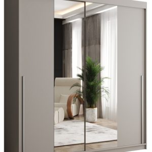 Szafa przesuwna z lustrem Garderoba SIMA T1 180 kaszmir + u. srebrny 1078842 Szafa przesuwna z lustrem Garderoba SIMA T1 180 kaszmir + u. srebrny 1078842