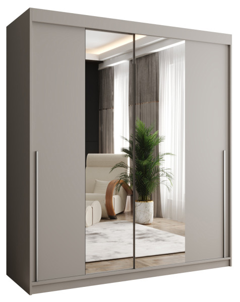 Szafa przesuwna z lustrem Garderoba SIMA T1 180 kaszmir + u. srebrny 1078842