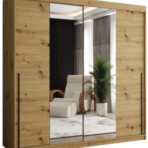 Szafa przesuwna z lustrem Garderoba SIMA T1 200 artisan + u. czarny 1078814 Szafa przesuwna z lustrem Garderoba SIMA T1 200 artisan + u. czarny 1078814