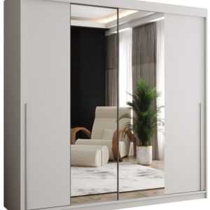 Szafa przesuwna z lustrem Garderoba SIMA T1 200 biały + u. srebrny 1078844 Szafa przesuwna z lustrem Garderoba SIMA T1 200 biały + u. srebrny 1078844