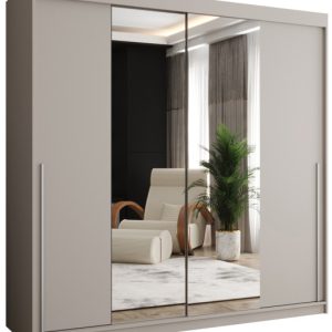 Szafa przesuwna z lustrem Garderoba SIMA T1 200 kaszmir + u. srebrny 1078901 Szafa przesuwna z lustrem Garderoba SIMA T1 200 kaszmir + u. srebrny 1078901