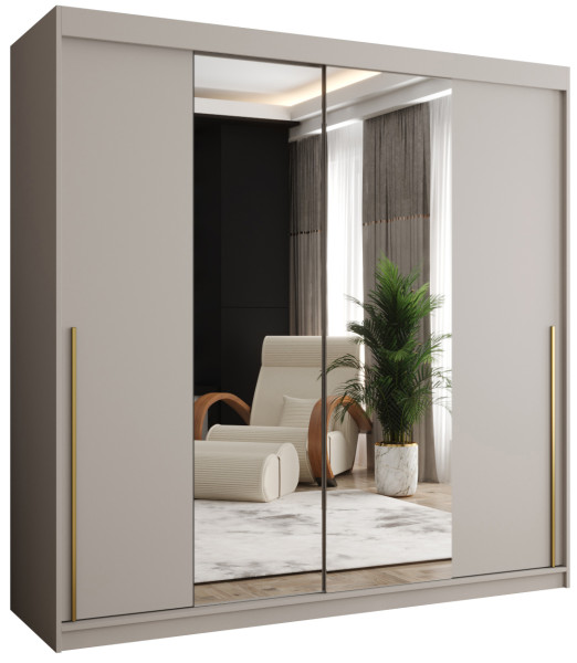 Szafa przesuwna z lustrem Garderoba SIMA T1 200 kaszmir + u. złoty 1078841
