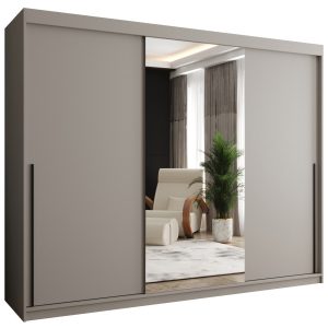 Szafa przesuwna z lustrem Garderoba SIMA T1 250 kaszmir + u. czarny 1078847 Szafa przesuwna z lustrem Garderoba SIMA T1 250 kaszmir + u. czarny 1078847