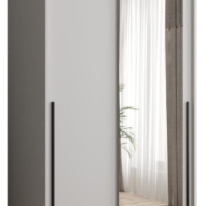 Szafa przesuwna z lustrem Garderoba SIMA T2 100 biały + u. czarny 1078825 Szafa przesuwna z lustrem Garderoba SIMA T2 100 biały + u. czarny 1078825