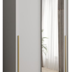 Szafa przesuwna z lustrem Garderoba SIMA T2 100 biały + u. złoty 1078807 Szafa przesuwna z lustrem Garderoba SIMA T2 100 biały + u. złoty 1078807