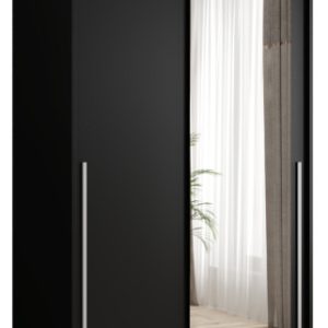 Szafa przesuwna z lustrem Garderoba SIMA T2 100 czarny + u. srebrny 1078794 Szafa przesuwna z lustrem Garderoba SIMA T2 100 czarny + u. srebrny 1078794