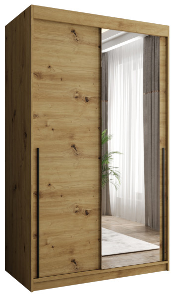 Szafa przesuwna z lustrem Garderoba SIMA T2 120 artisan + u. czarny 1078835