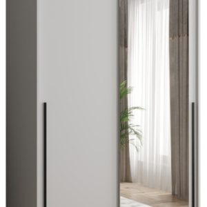 Szafa przesuwna z lustrem Garderoba SIMA T2 120 biały + u. czarny 1078859 Szafa przesuwna z lustrem Garderoba SIMA T2 120 biały + u. czarny 1078859