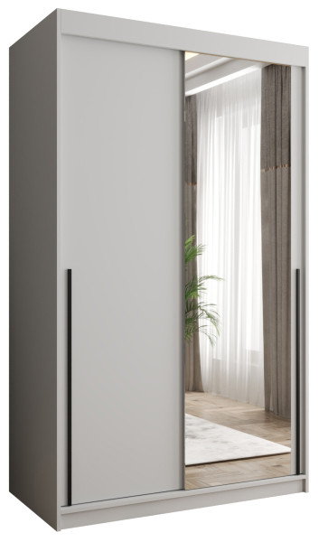 Szafa przesuwna z lustrem Garderoba SIMA T2 120 biały + u. czarny 1078859