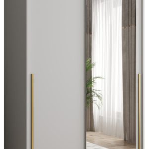 Szafa przesuwna z lustrem Garderoba SIMA T2 120 biały + u. złoty 1078837 Szafa przesuwna z lustrem Garderoba SIMA T2 120 biały + u. złoty 1078837