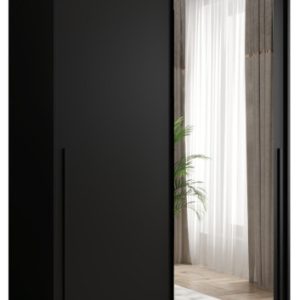 Szafa przesuwna z lustrem Garderoba SIMA T2 120 czarny + u. czarny 1078905 Szafa przesuwna z lustrem Garderoba SIMA T2 120 czarny + u. czarny 1078905